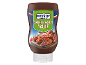 Steklenica BBQ omake s piščančjimi krilci in besedilom 'Smokey-Ranch Sauce'.