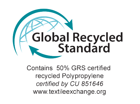 Oznaka Global Recycled Standard: Vsebuje 50% GRS certificiranega recikliranega polipropilena, CU 851646.