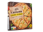 Pizza štirje siri s tankim testom, pečena v kamniti peči, z Nutri-Score B.