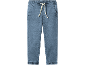 Modre jeans hlače z elastičnim pasom in vrvico.