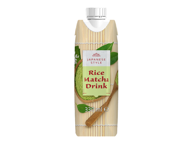 Japonska riževa matcha pijača v 330 ml embalaži.
