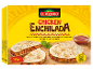 Škatla zamrznjenih piščančjih enčilad iz pšenične tortilje z zelenjavo in omako.