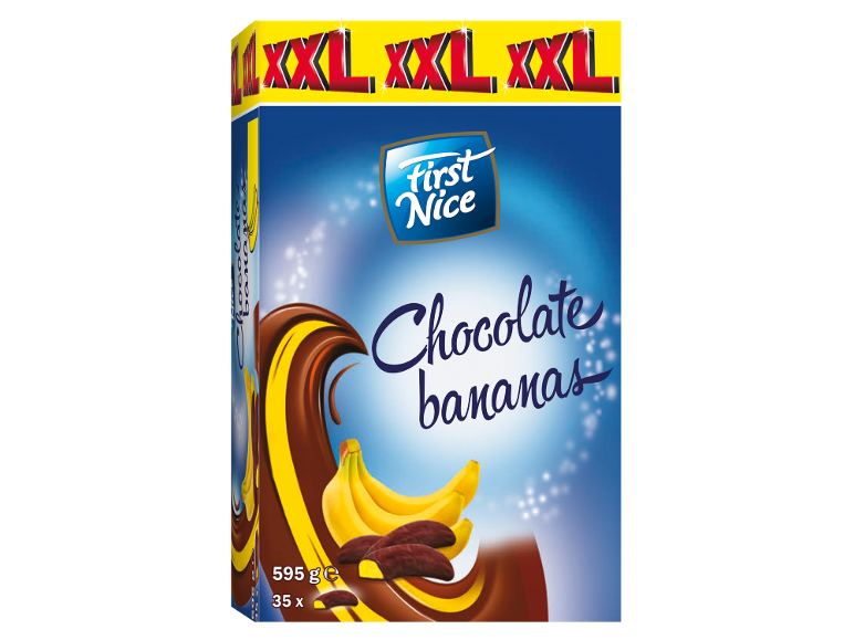 XXL čokoladne banane, 595g, 35 kosov