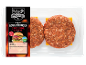 Pakirani goveji burgerji s sirom cheddar in začimbami, etiketa označuje 400g.