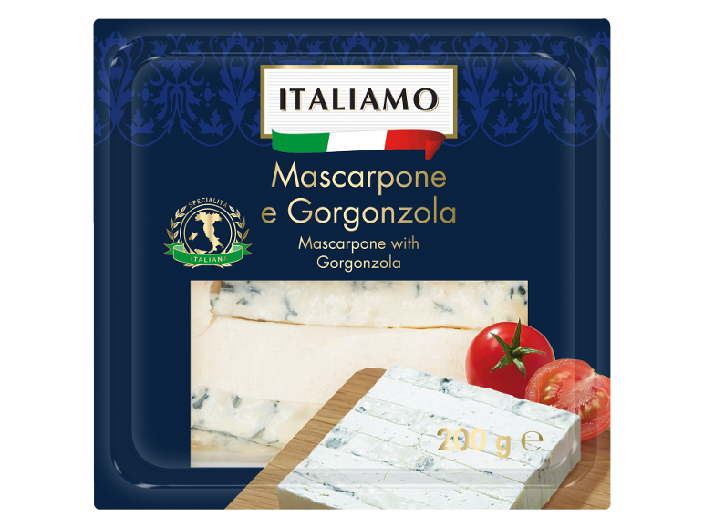 Pakiranje Mascarpone in Gorgonzola s paradižnikom, 200g.