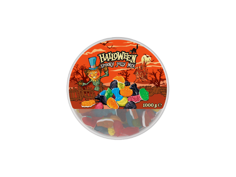 Halloween žele bonboni v strašljivih oblikah, 1000g.