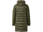 Zelena prešita jakna s kapuco, pogled od zadaj