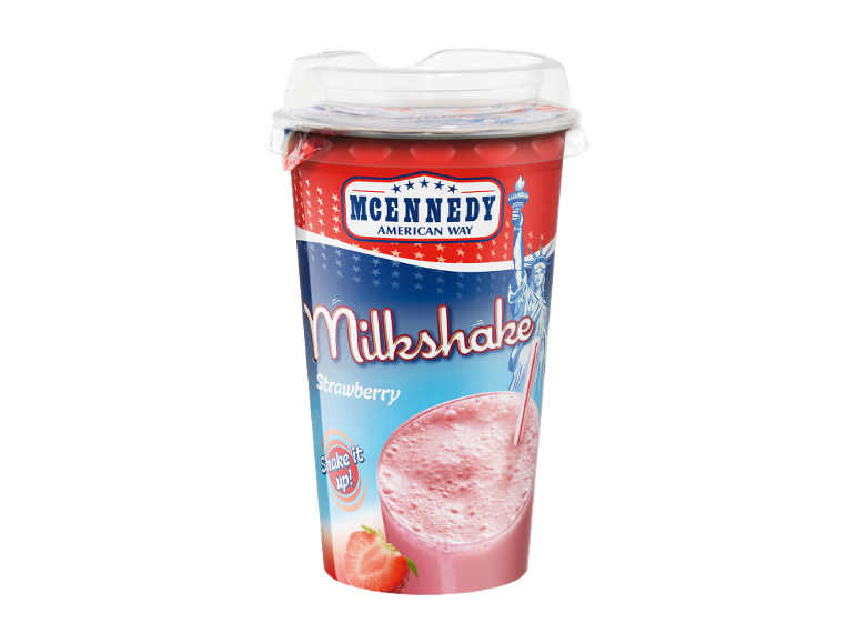 Jagodni mlečni napitek MCENNEDY v lončku s kupolastim pokrovom