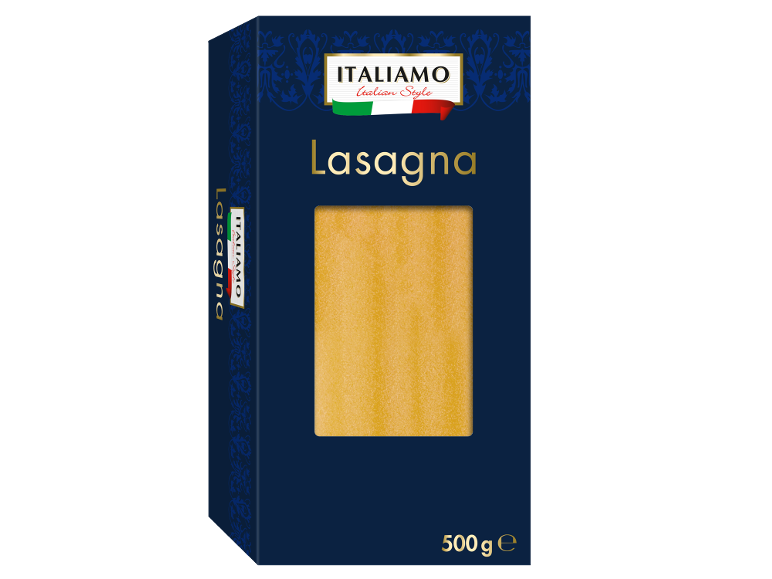 Škatla listov testenin za lazanje s prozornim oknom, 500g