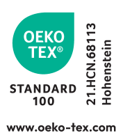 Pečat STANDARD 100, številka 21.HCN.68113 Hohenstein, www.oeko-tex.com
