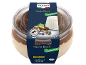 Ricotta sladica z lešnikom in čokolado, z etiketo »Italian Style« in pečatom Rainforest Alliance.
