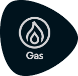 Pečat s plamenom in besedo 'Gas' spodaj.