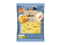 Pakiranje svežih testenin tagliatelle z jajcem, moko in informacijami o hranilni vrednosti.