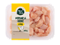 Pakiranje 400g piščančjih kock iz prsi.