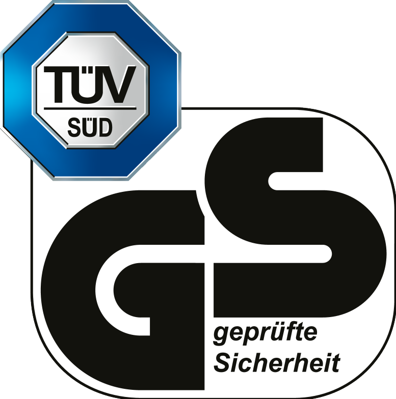 Certifikacijska oznaka TÜV SÜD in GS: geprüfte Sicherheit