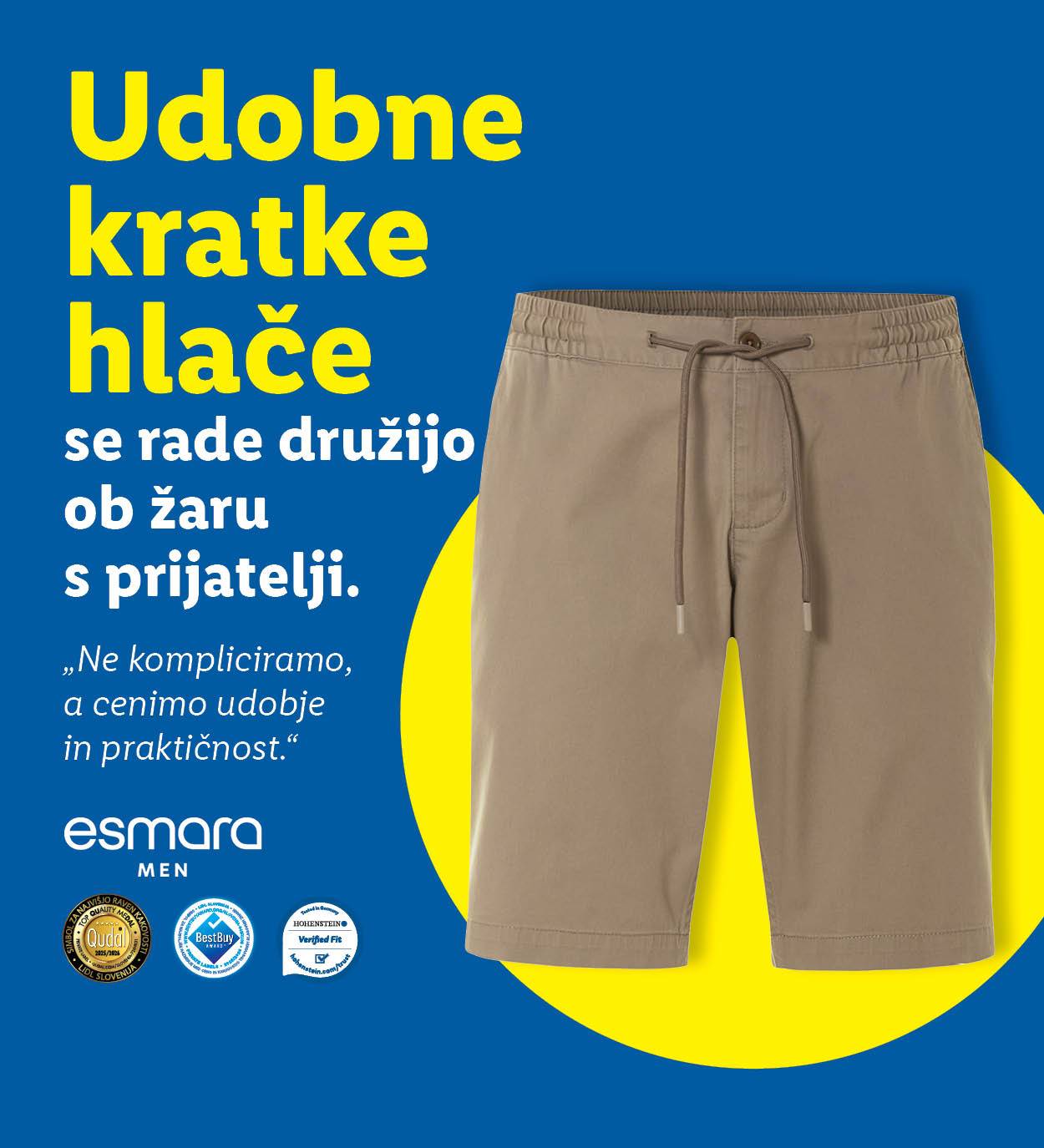 Esmara moške kratke hlače: udobne in praktične za druženje s prijatelji.