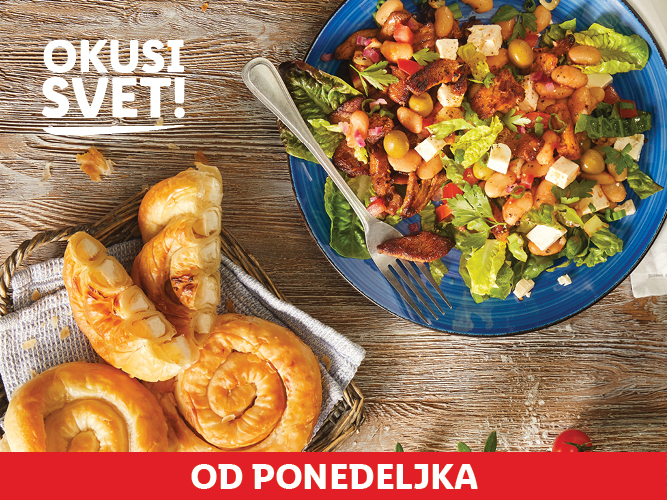 Okus sveta: solata s pečenim mesom in pita.