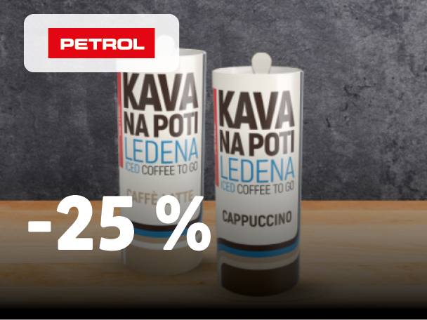 Petrol ponuja 25% popusta na ledeno kavo Kava na poti.