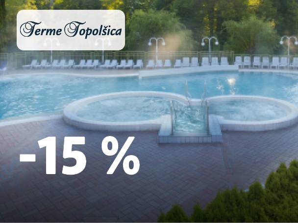 Terme Topolšica: 15% popusta na bazen in termalne kopeli.