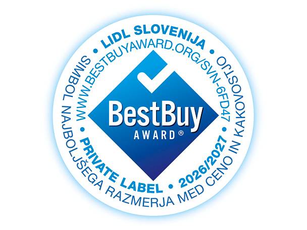 BestBuy Award za zasebno blagovno znamko Lidl Slovenija, 2026/2027.