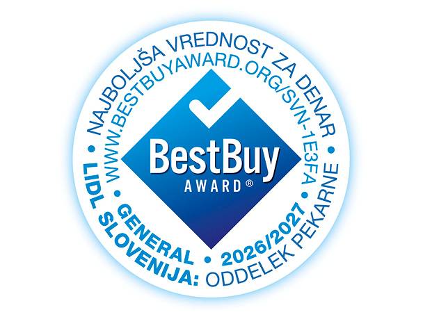 BestBuy Award za najboljšo vrednost za denar v oddelku pekarne, 2026/2027.