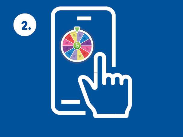 Navodila za uporabo aplikacije s kolesom sreče na mobilnem telefonu.