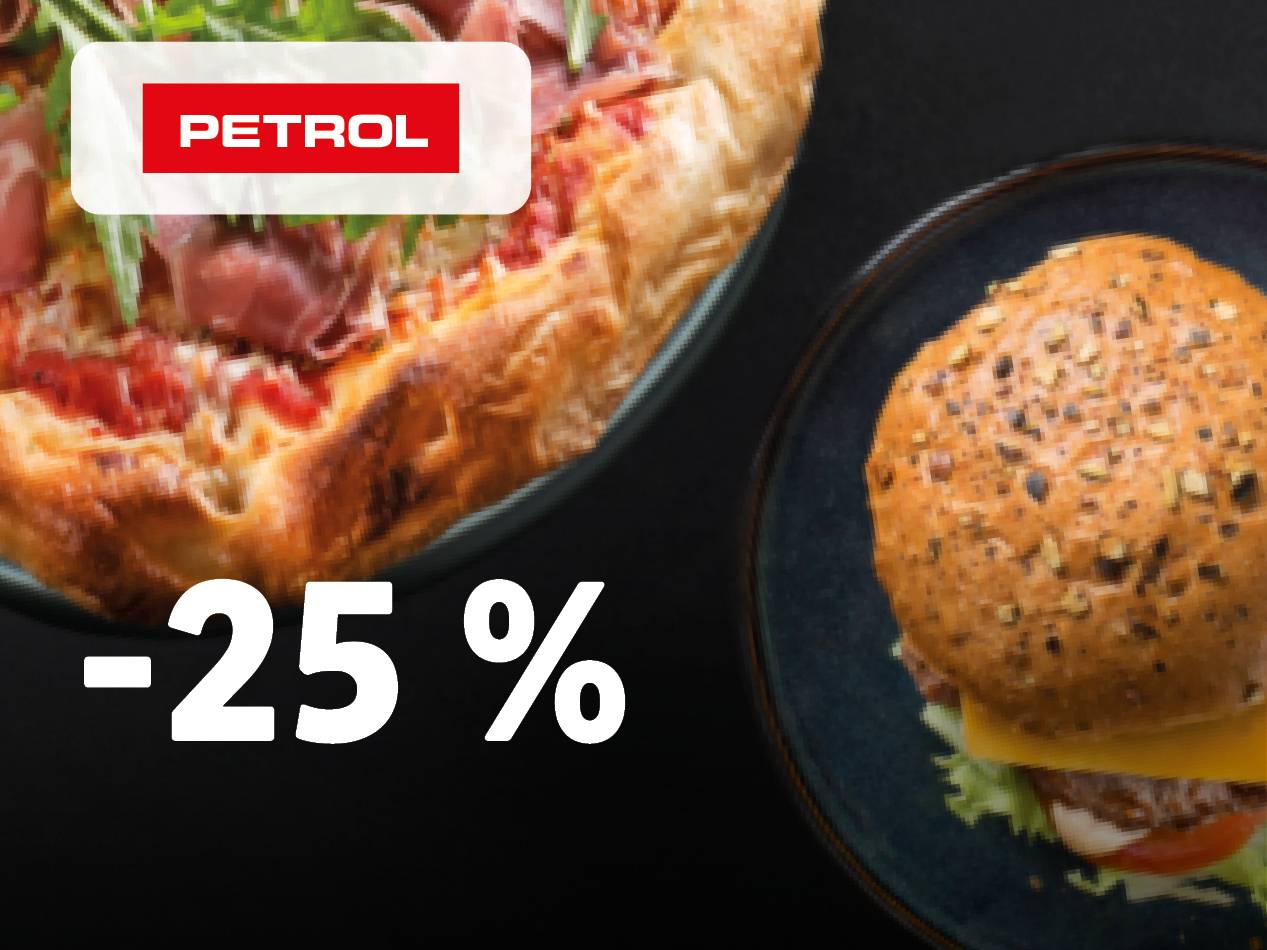 Pizza in burger s popustom -25% pri Petrolu.