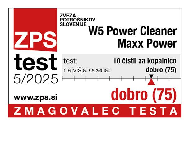 Test ZPS: W5 Power Cleaner Maxx Power dosegel oceno 'dobro' (75).