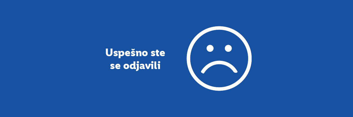 Sporočilo o odjavi: žalosten obraz.