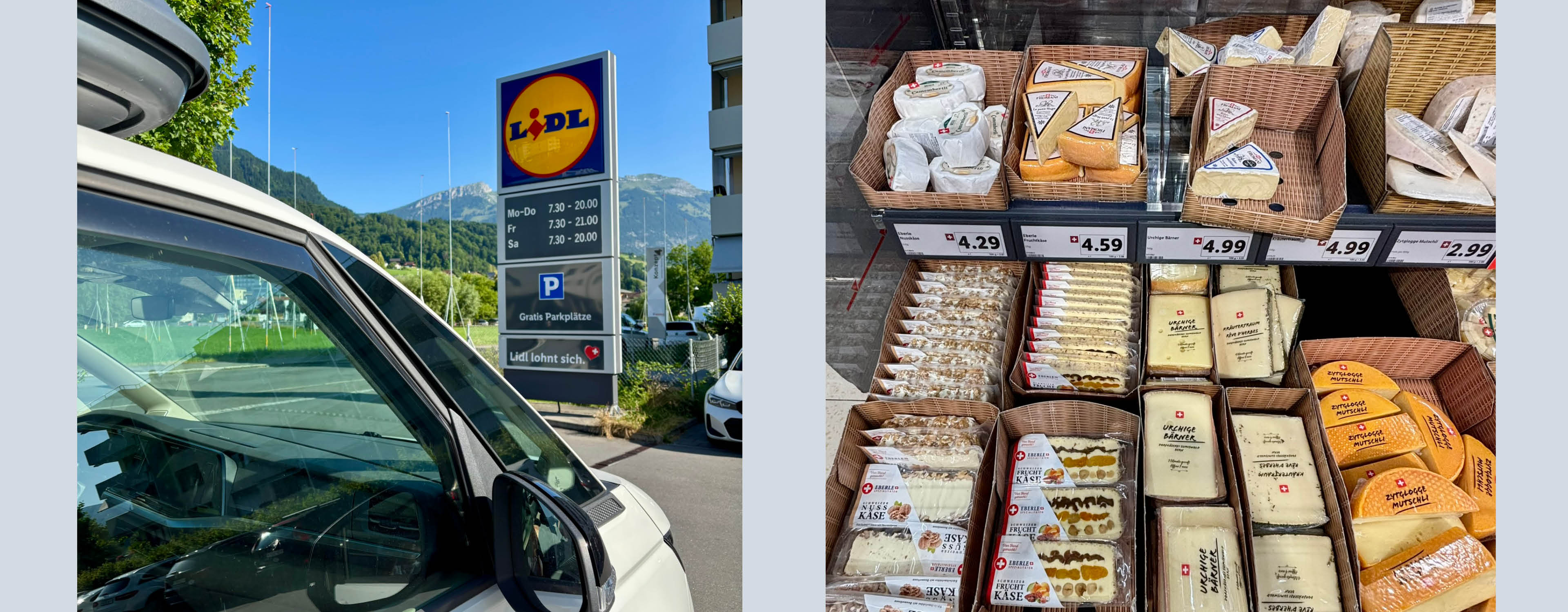 Lidl trgovina s sirom in drugimi živili.