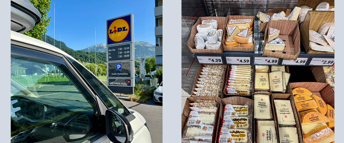 Lidl trgovina s sirom in drugimi živili.