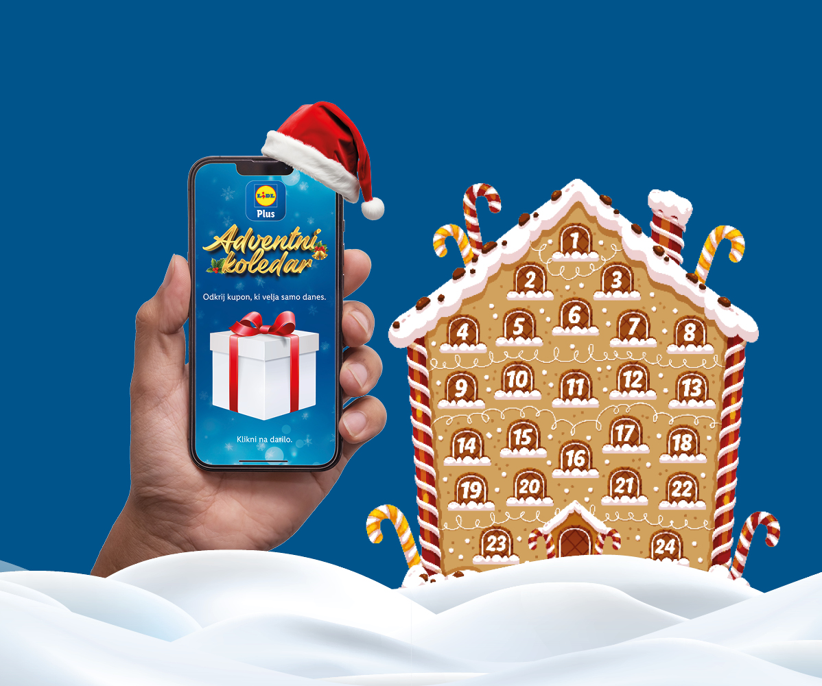 Lidl Plus Adventski koledar: aplikacija in medenjak.