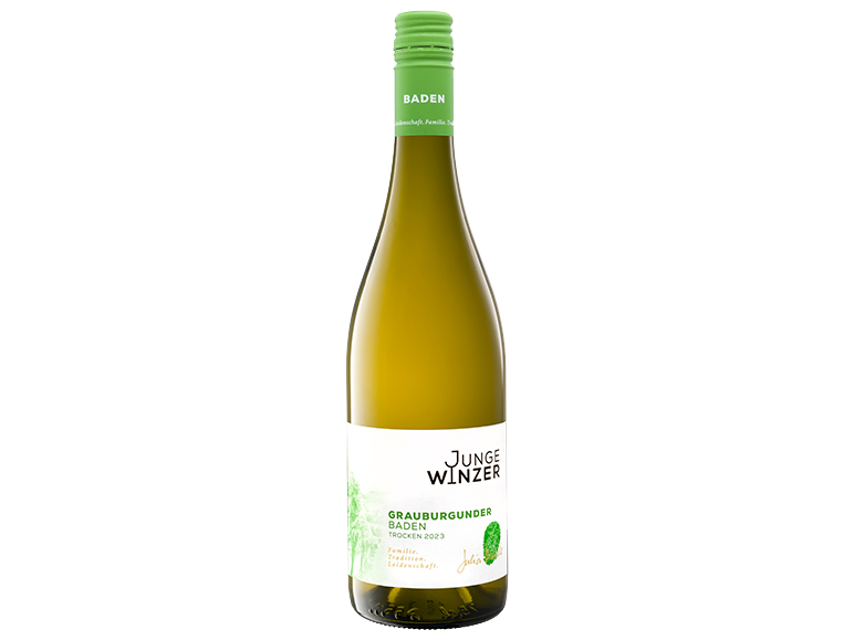 Steklenica belega vina Junge Winzer Grauburgunder Baden Trocken 2023.