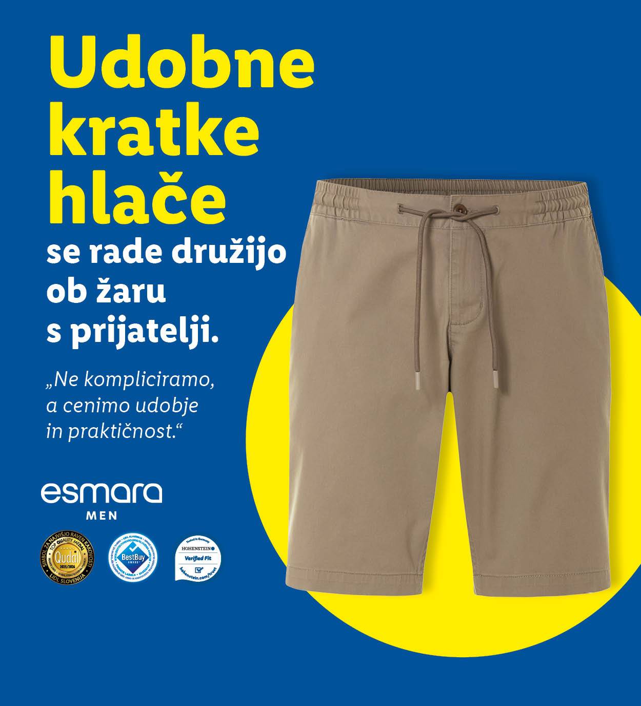 Esmara moške kratke hlače, udobne in praktične za druženje s prijatelji.