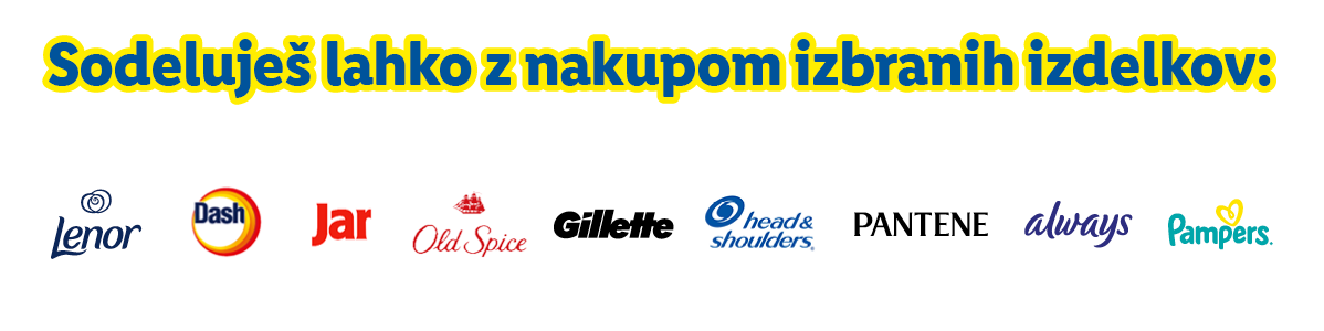 Sodelujte z nakupom izbranih izdelkov za pranje, čiščenje, osebno nego in nego dojenčkov.