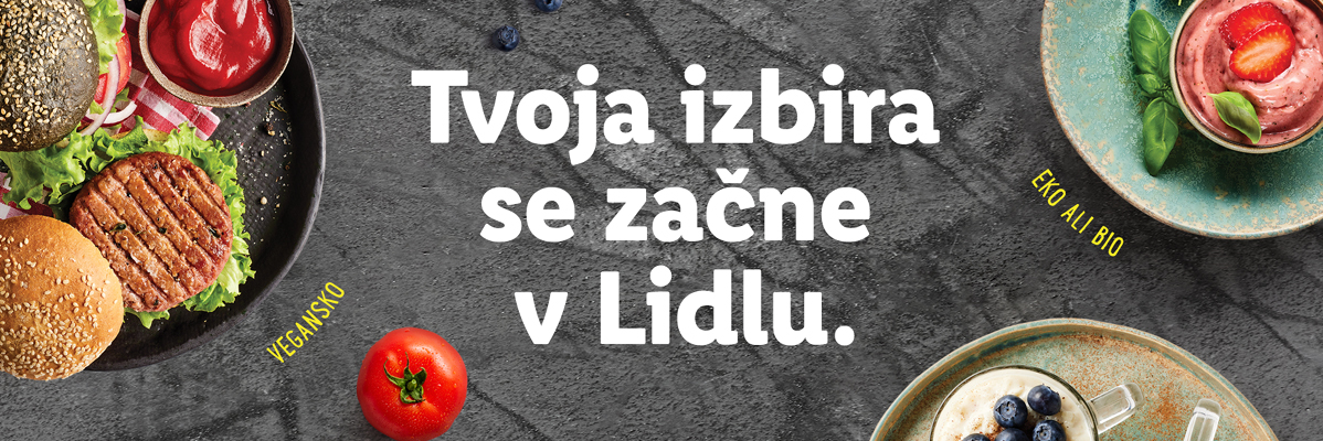 Lidlovi veganski burgerji, sadni sladoledi in jogurt.