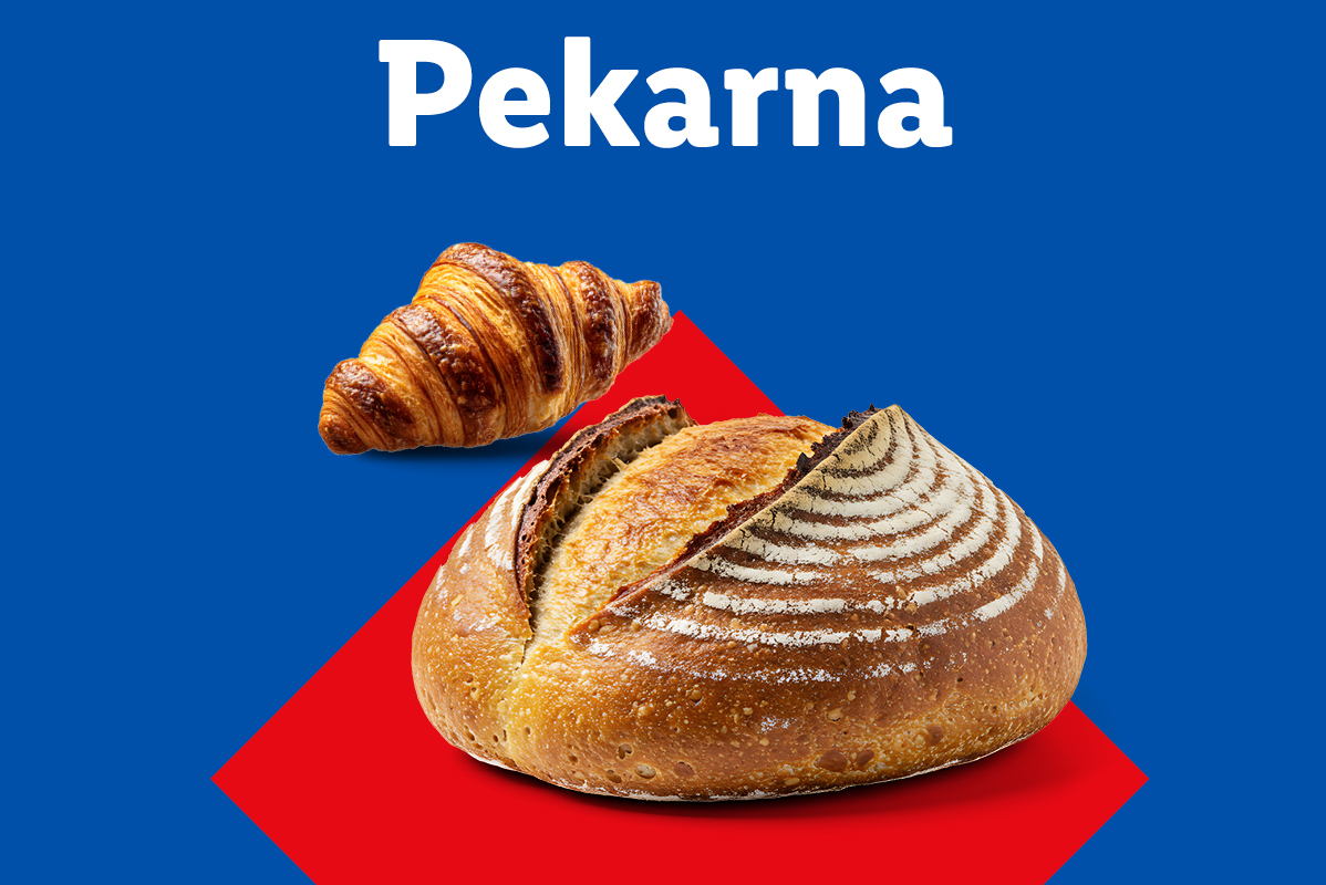 Pekarna: okusen kruh in rogljiček.