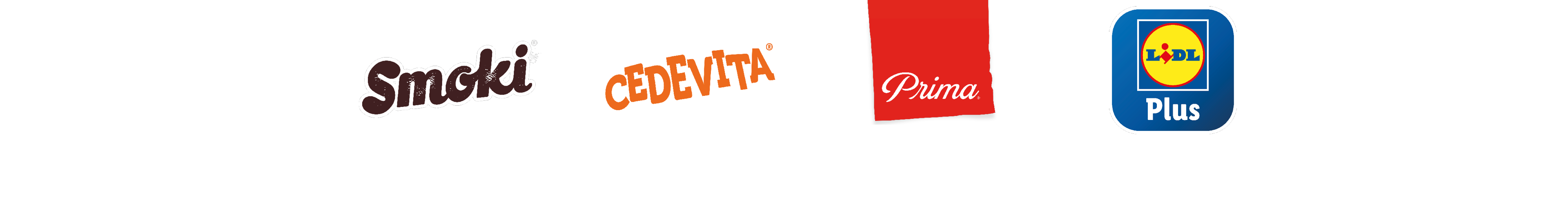 Logotip Smoki, Cedevita, Prima in Lidl Plus.