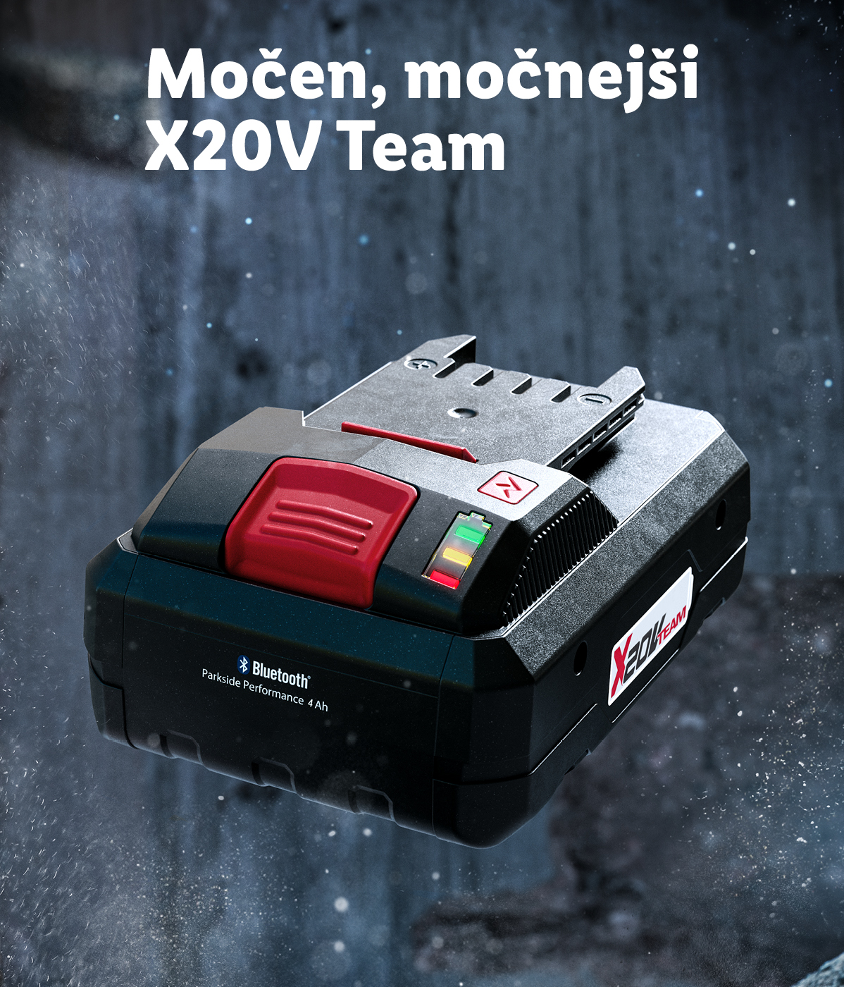 Močen, močnejši X20V Team: Loti se zahtevnih opravil z akumulatorjem X20V Team, ki je združljiv s številnimi napravami.