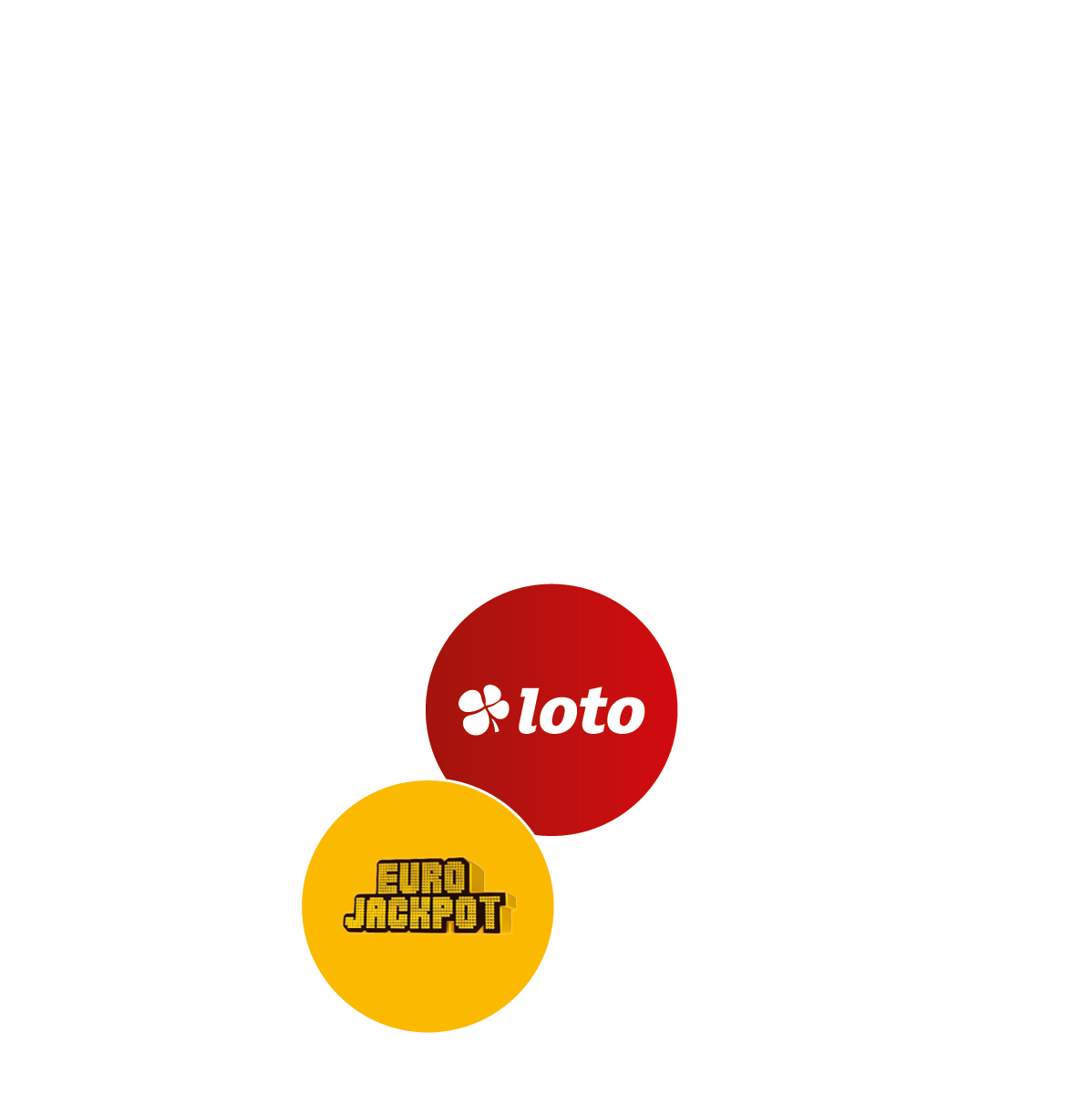 Srečo lahko vplačaš tudi v Lidlu. Rdeč krog z napisom loto in rumen krog z napisom Euro Jackpot.