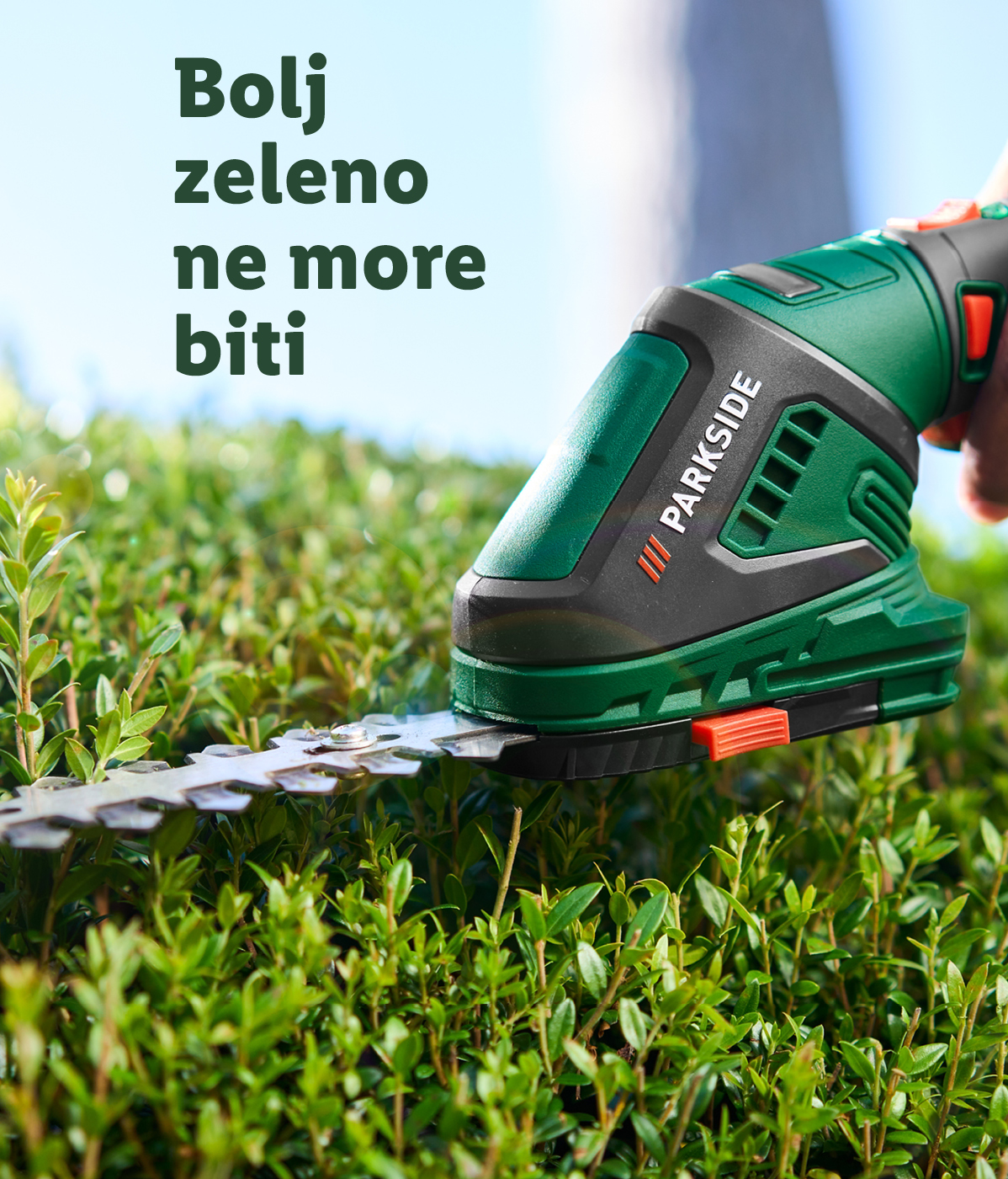 Električne Parkside škarje za živo mejo, striženje žive meje.