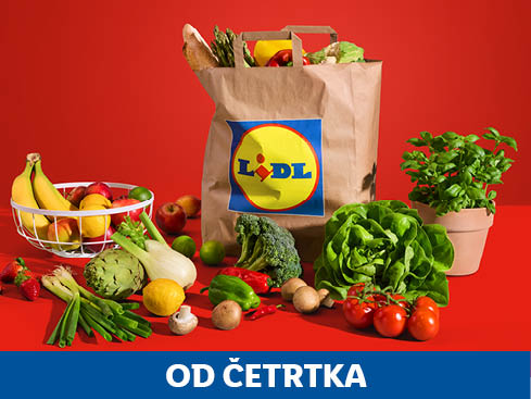 Lidl nakupovalna torba polna sveže zelenjave in sadja, na voljo od četrtka.
