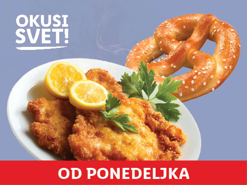 Okusi svet! Pečena ptica in pretzel, na voljo od ponedeljka.