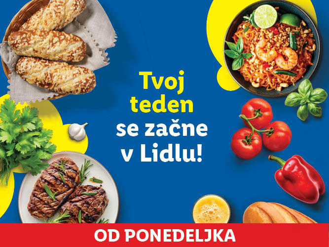 Lidl-ov teden se začne s ponudbo mesa, testenin, kruha in drugih dobrot.