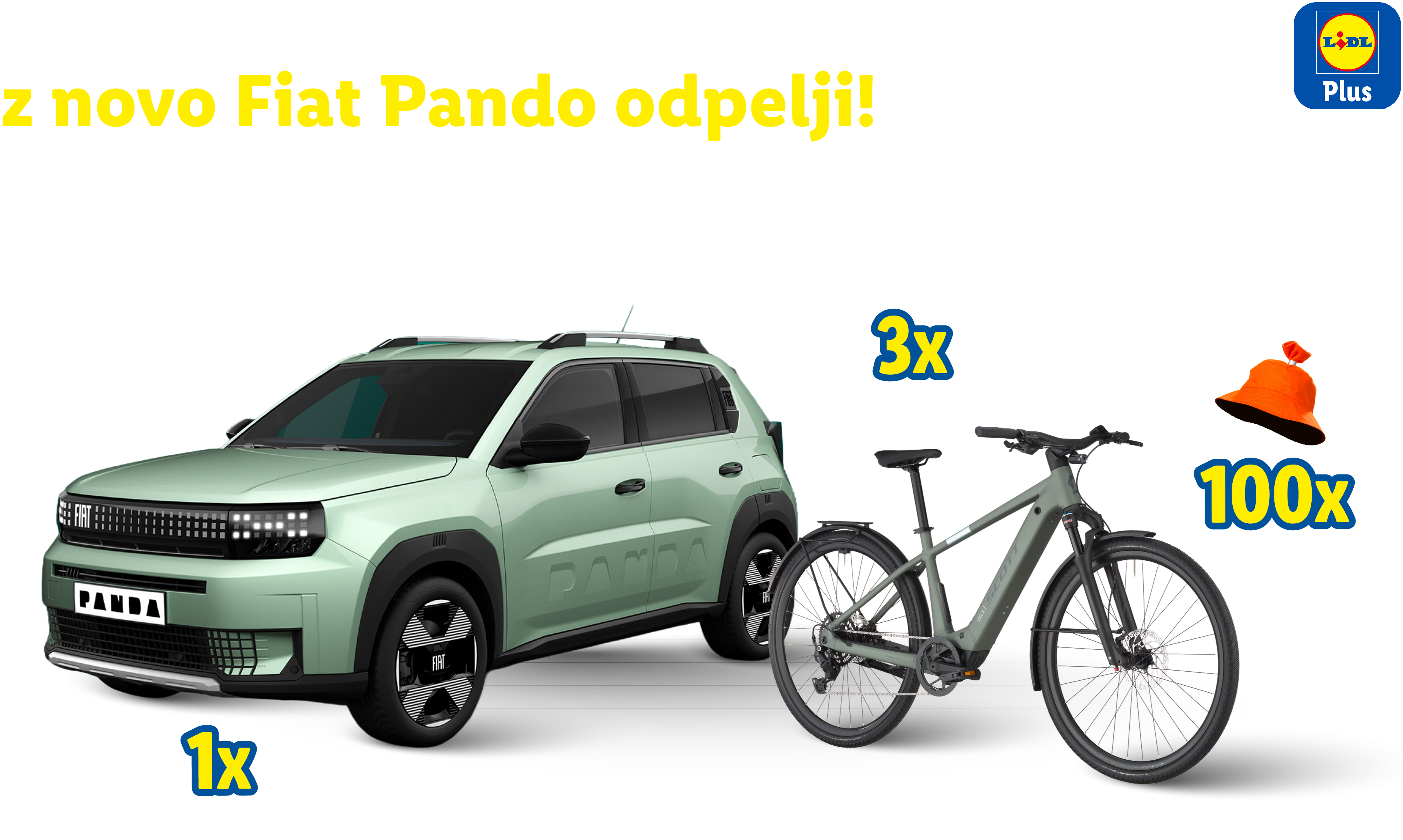 Promocija z avtomobilom, električnimi kolesi in klobuki, ki se začne 27. julija in konča 8. avgusta 2026.