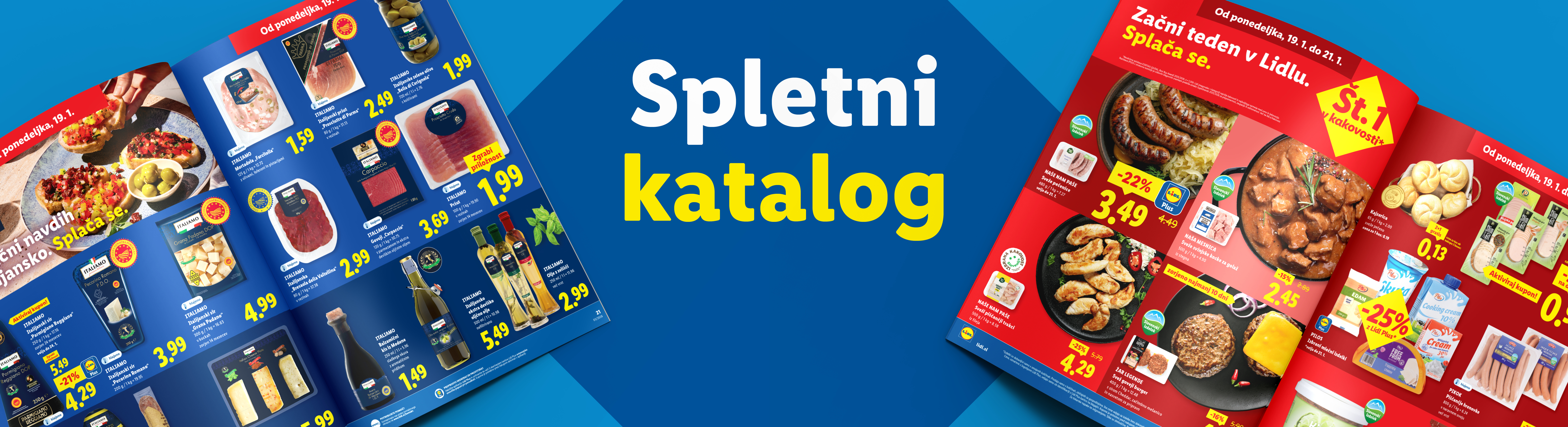 Lidl katalog z italijanskimi izdelki, mesninami in pekovskimi izdelki.