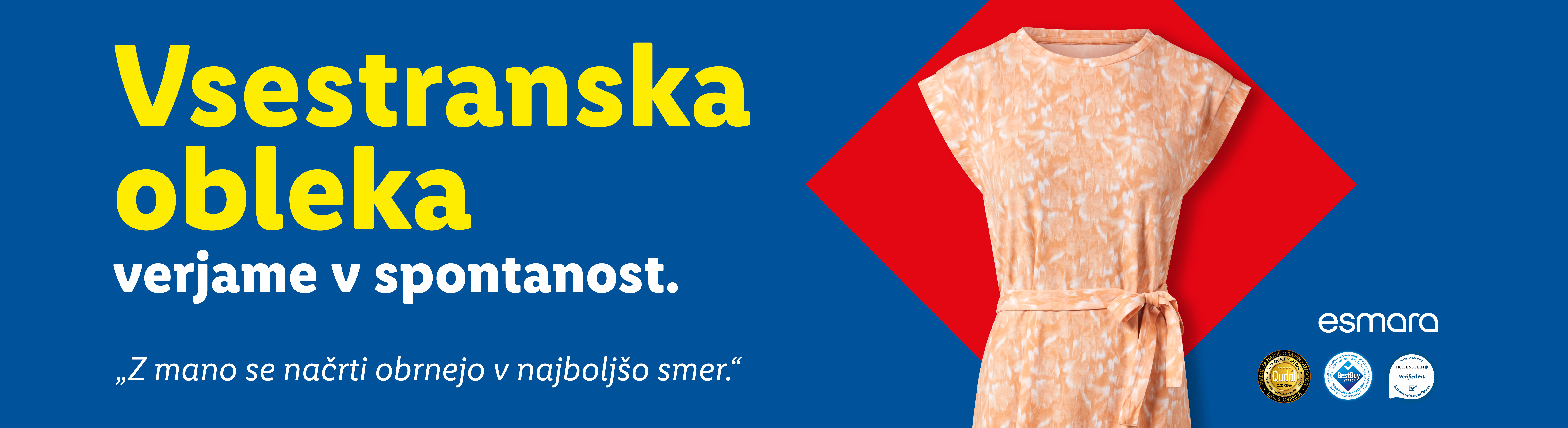 Esmara obleka, vsestranska in primerna za spontane trenutke.
