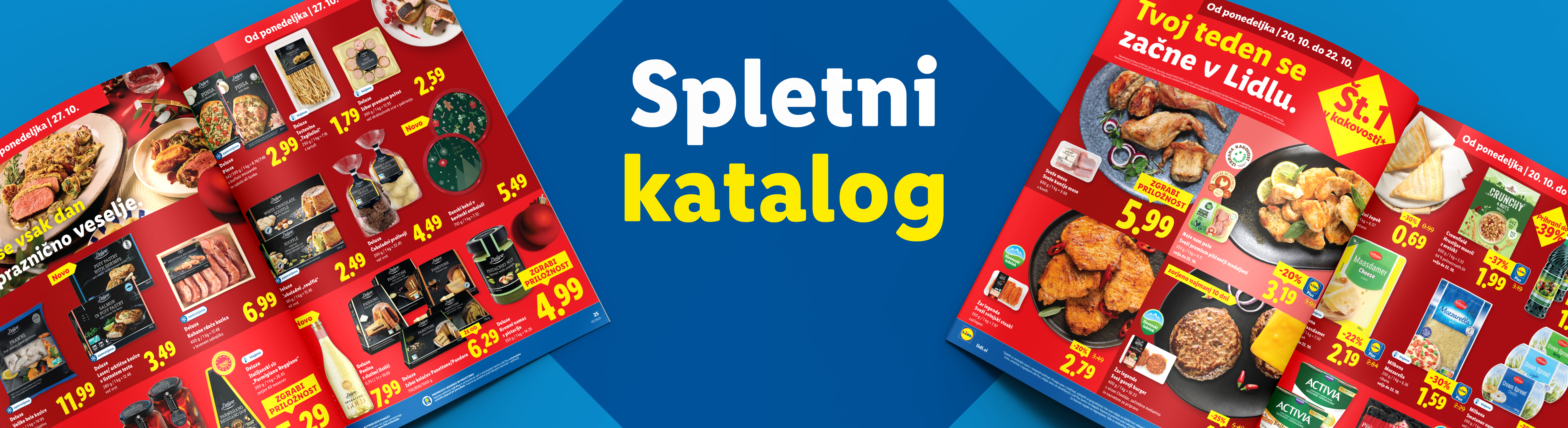 Lidl spletni katalog z božičnimi izdelki, mesom, sirom in muesliji.