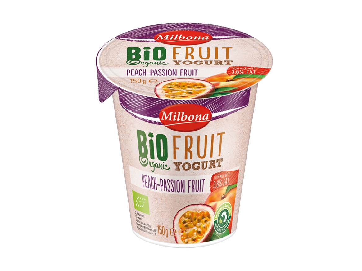 Milbona Bio Fruit jogurt s breskvijo in marakojo.