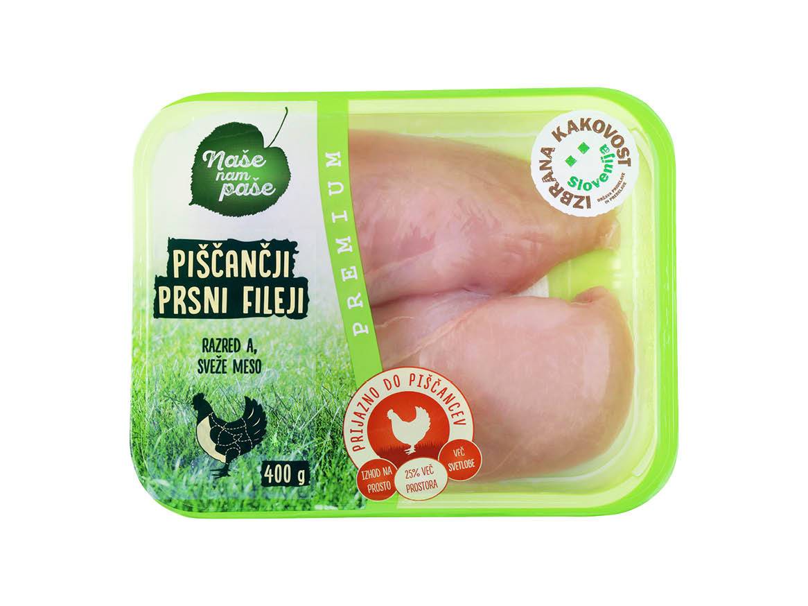 400g premium piščančji fileji.